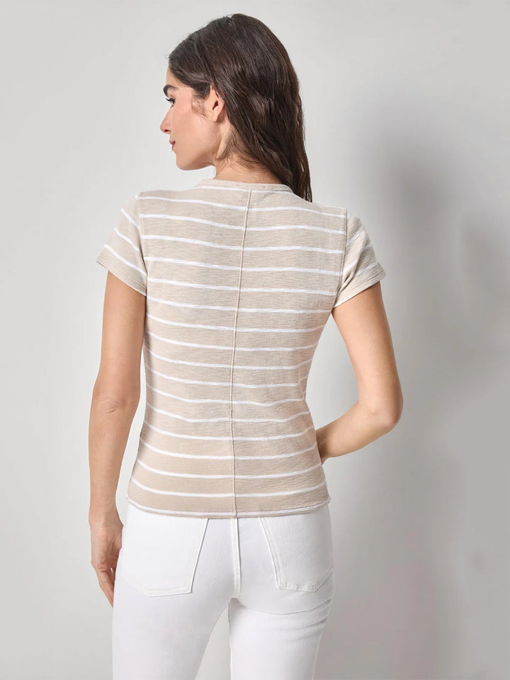 Striped Short Sleeve Tee in Bamboo Stripe