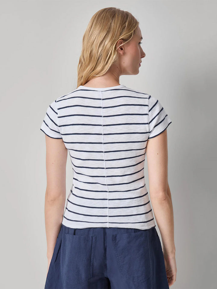 Striped Short Sleeve Tee in Navy Stripe