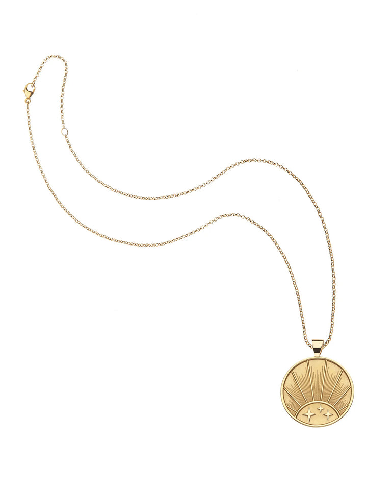 STRONG JW Original Pendant Coin (Rising Sun) and Chain in Gold