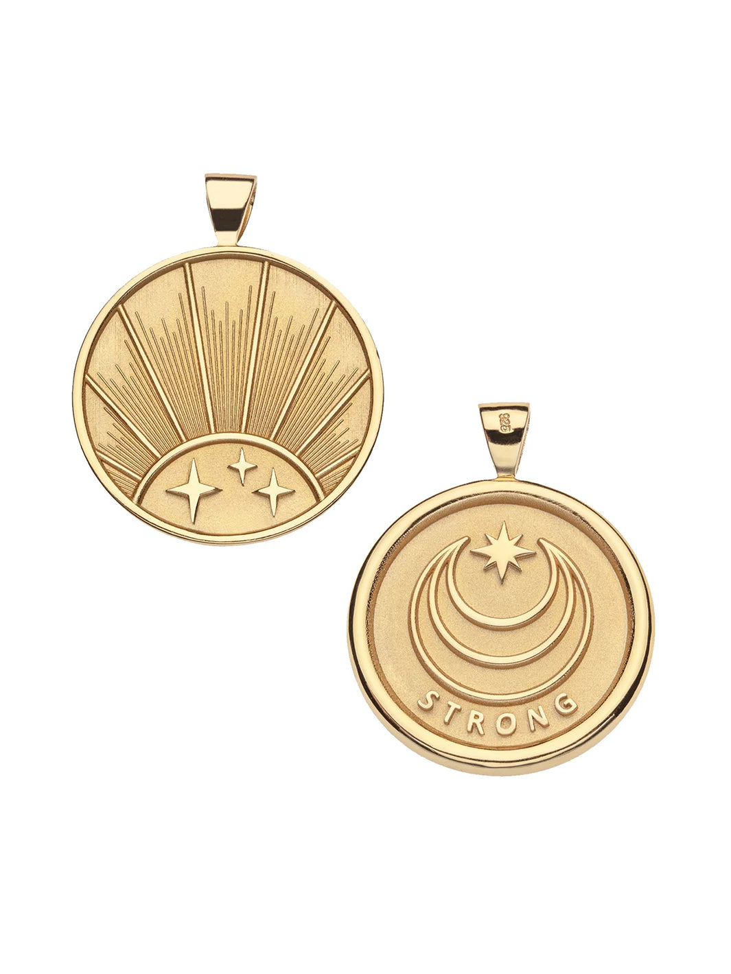 STRONG JW Original Pendant Coin (Rising Sun) and Chain in Gold