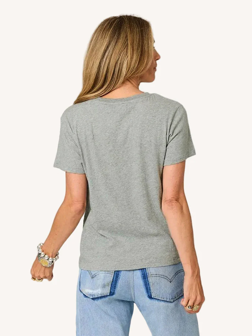 Suke Imperfect Heart Tee in Heather Grey/Cream