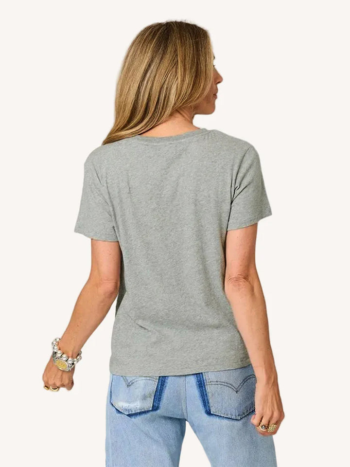 Suke Imperfect Heart Tee in Heather Grey/Cream