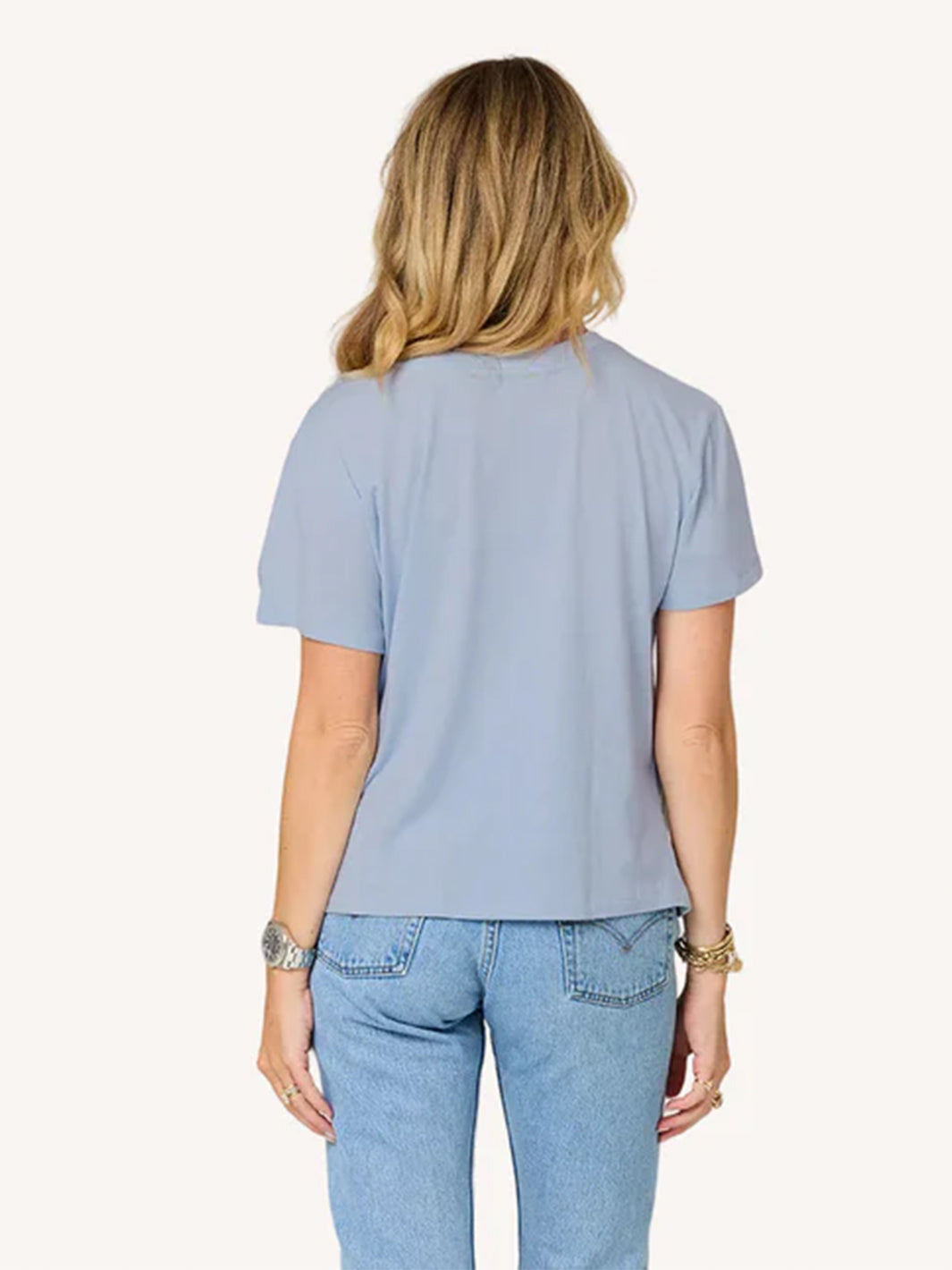 Suke Imperfect Heart Tee in Light Blue/Latte