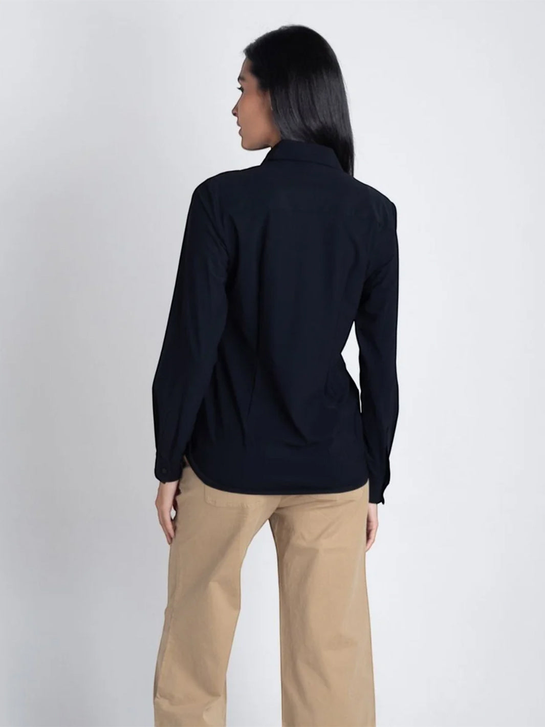 The Sullivan Boyfriend Button Up Shirt in Black