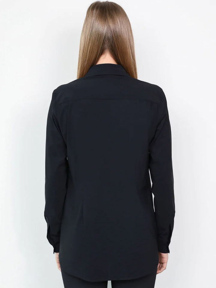Sullivan Long Sleeve Button-Up Tunic in Black