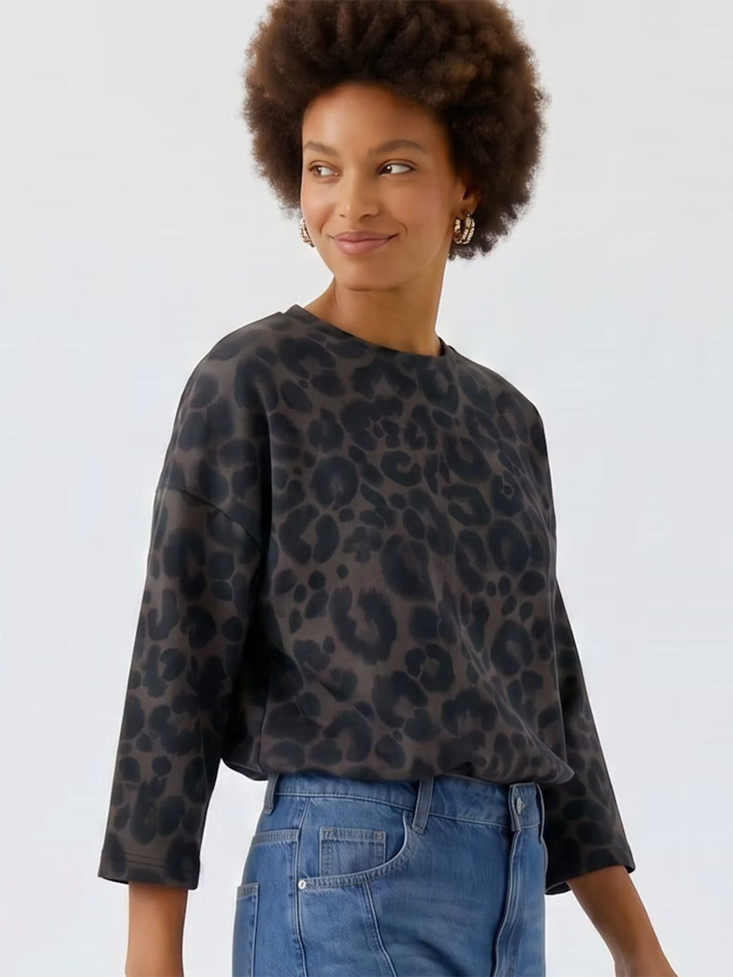 Sweatshirt in Dark Brown Grey