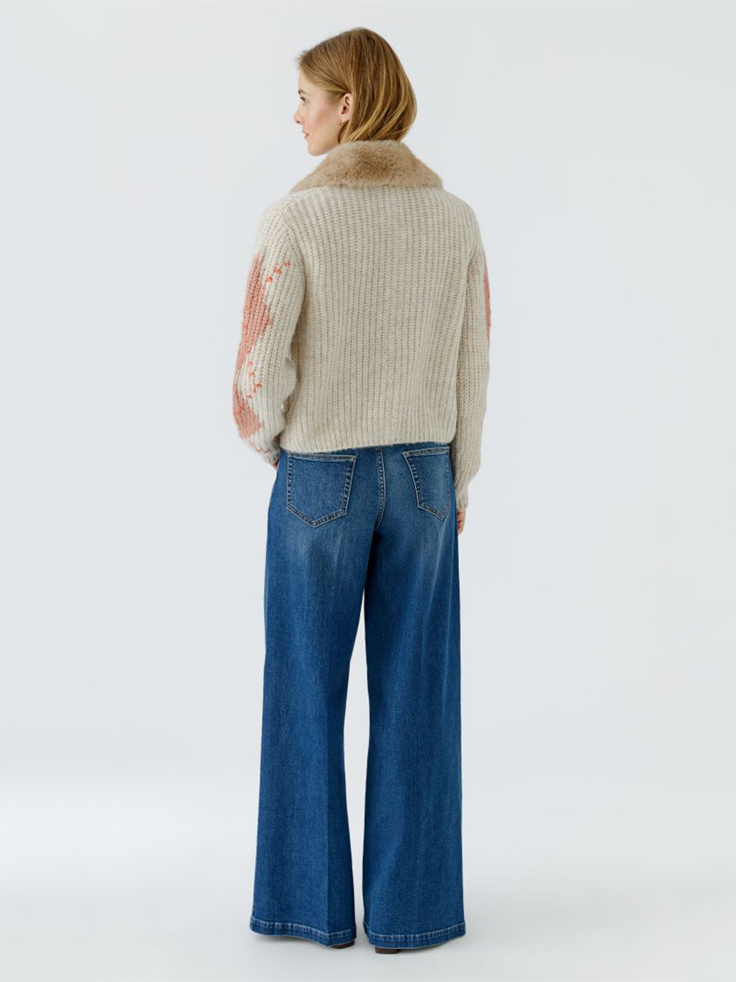 Knit Jacket in Light Stone Red