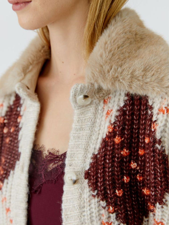 Knit Jacket in Light Stone Red