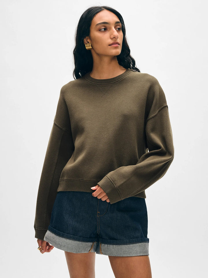 Organic Cotton Sweatshirt in Dark Sage