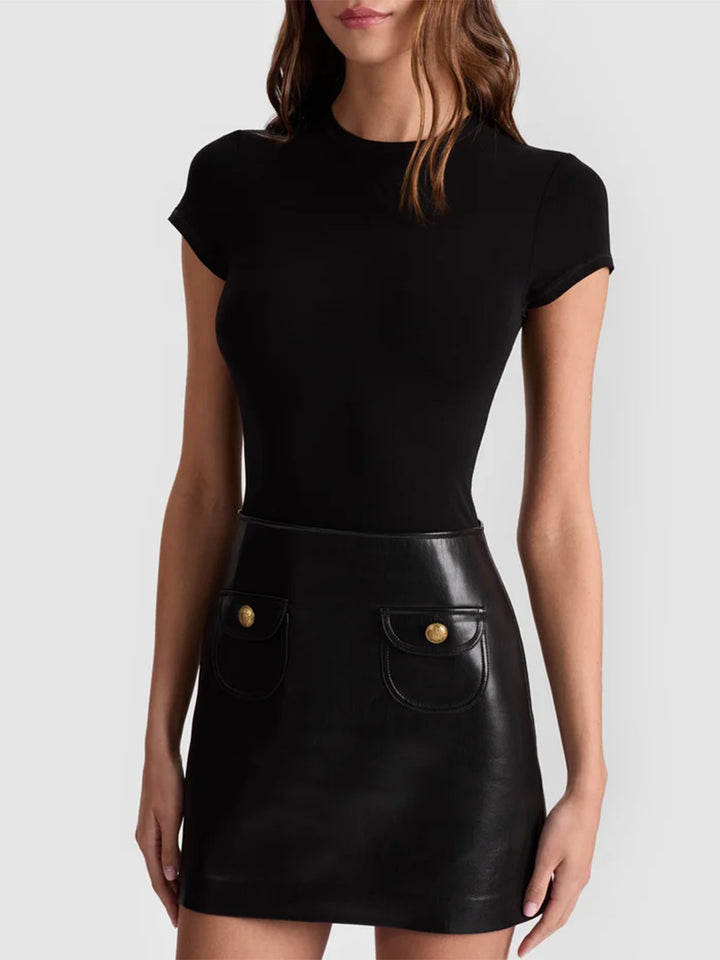 Sydney Vegan Mini Dress in Black