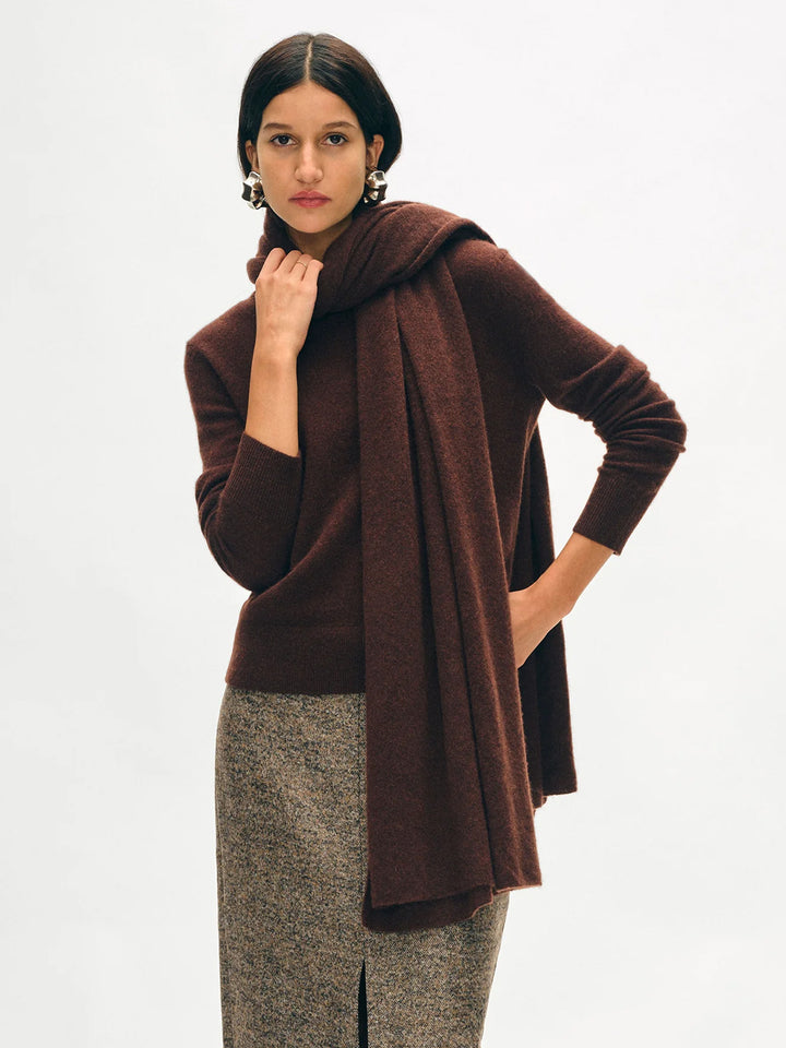 Cashmere Travel Wrap in Espresso