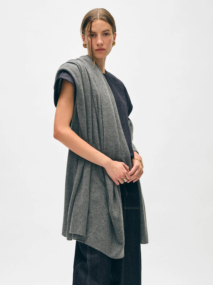 Cashmere Travel Wrap in Graphite Heather