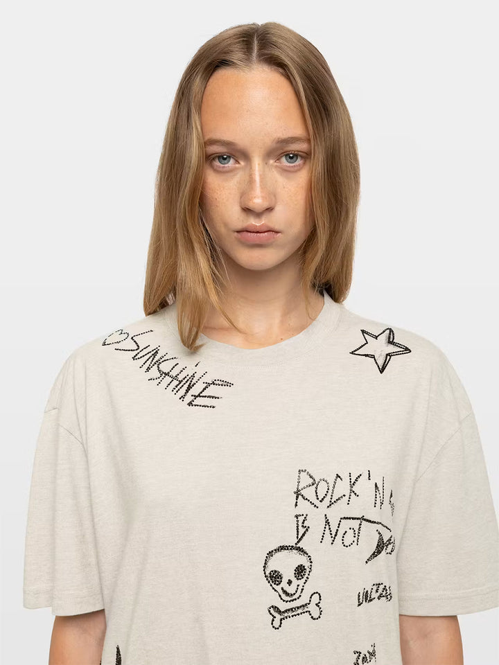 TaidaT-Shirt in Light Grey Marl