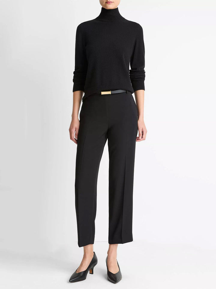 Crepe Tapered Pull-On Pant in Black