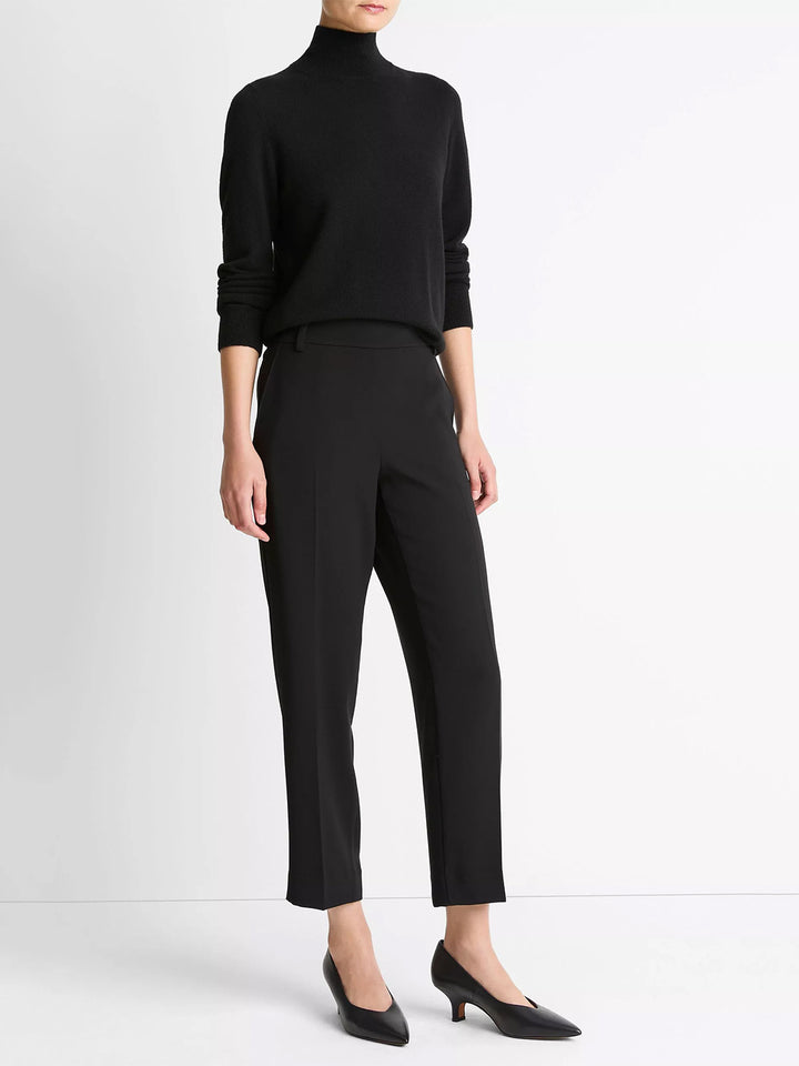 Crepe Tapered Pull-On Pant in Black