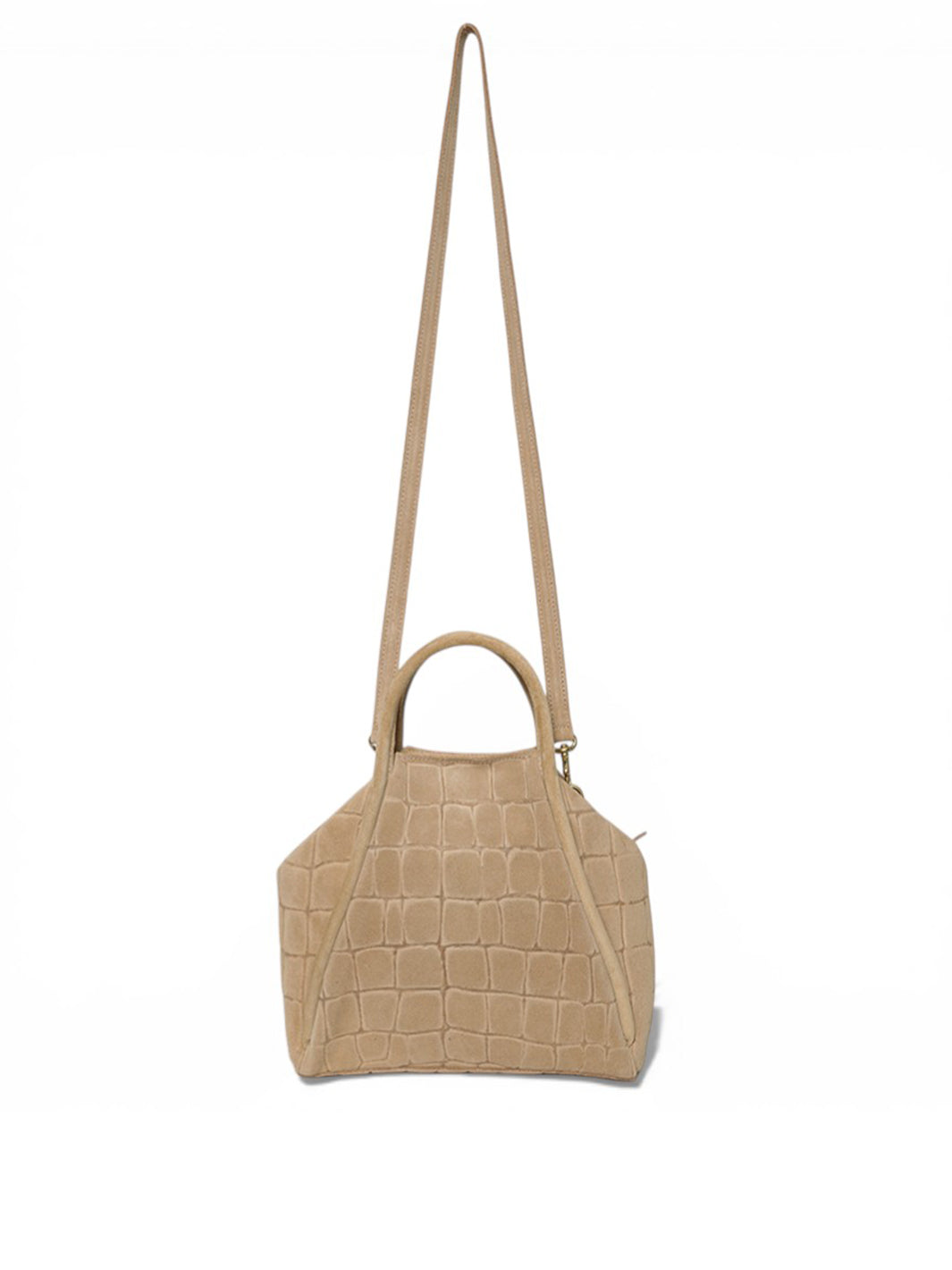 Taya Croc Crossbody in Ecru
