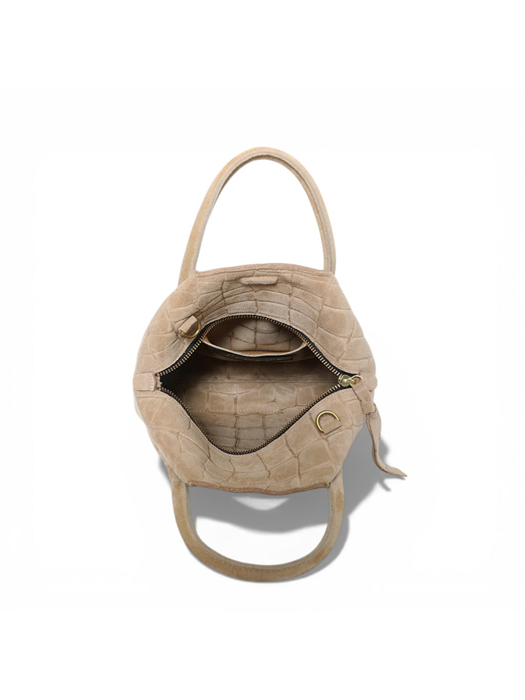 Taya Croc Crossbody in Ecru