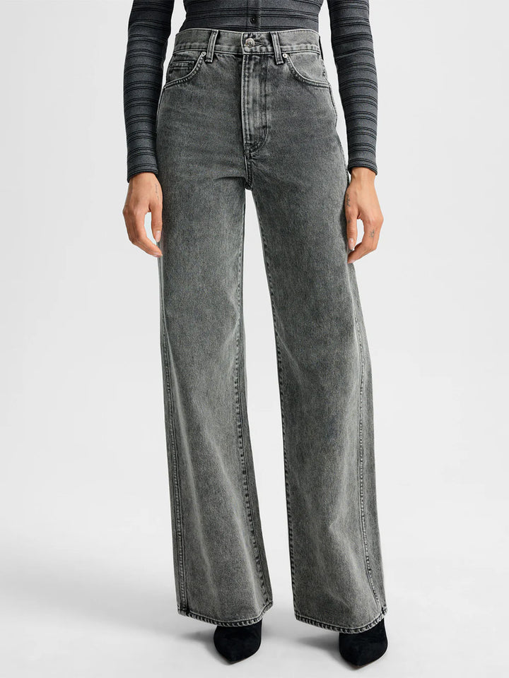 Tayler Wide Leg Jean in Volcanic Dust