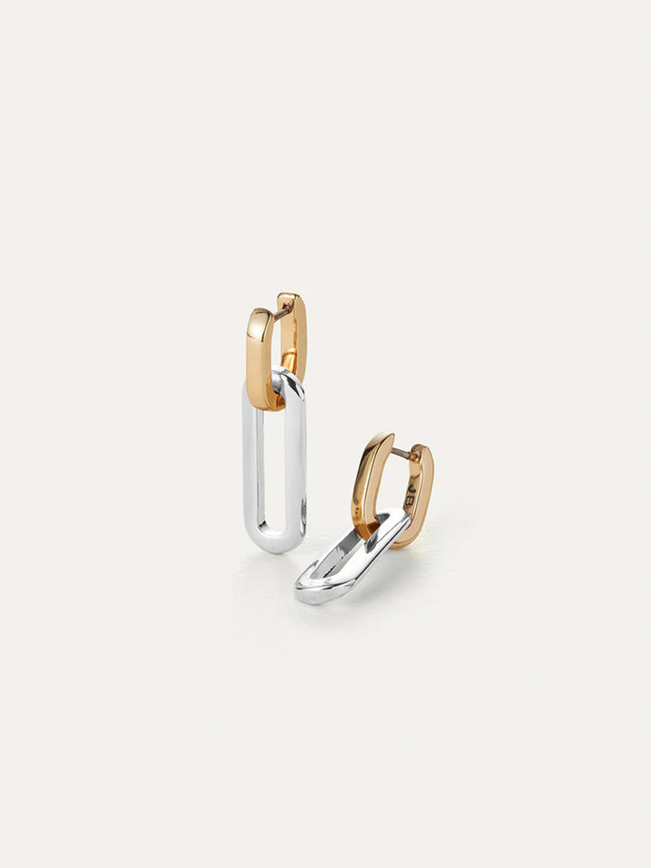 Teeni Detachable Link Earrings in Two Tone