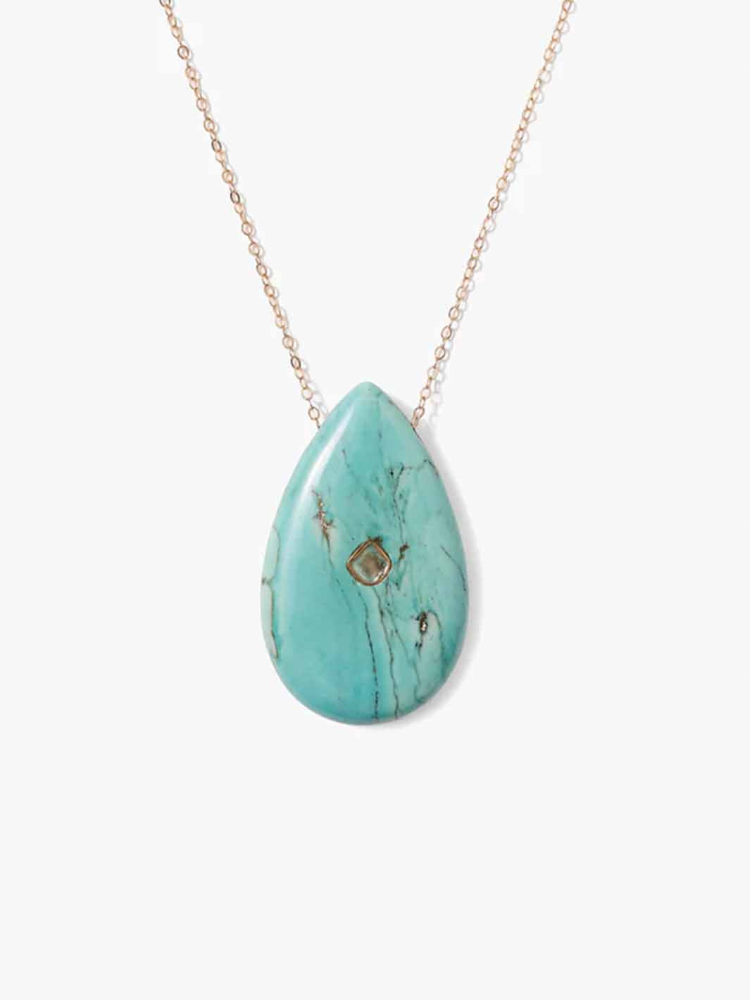 14k Temple Necklace in Turquoise