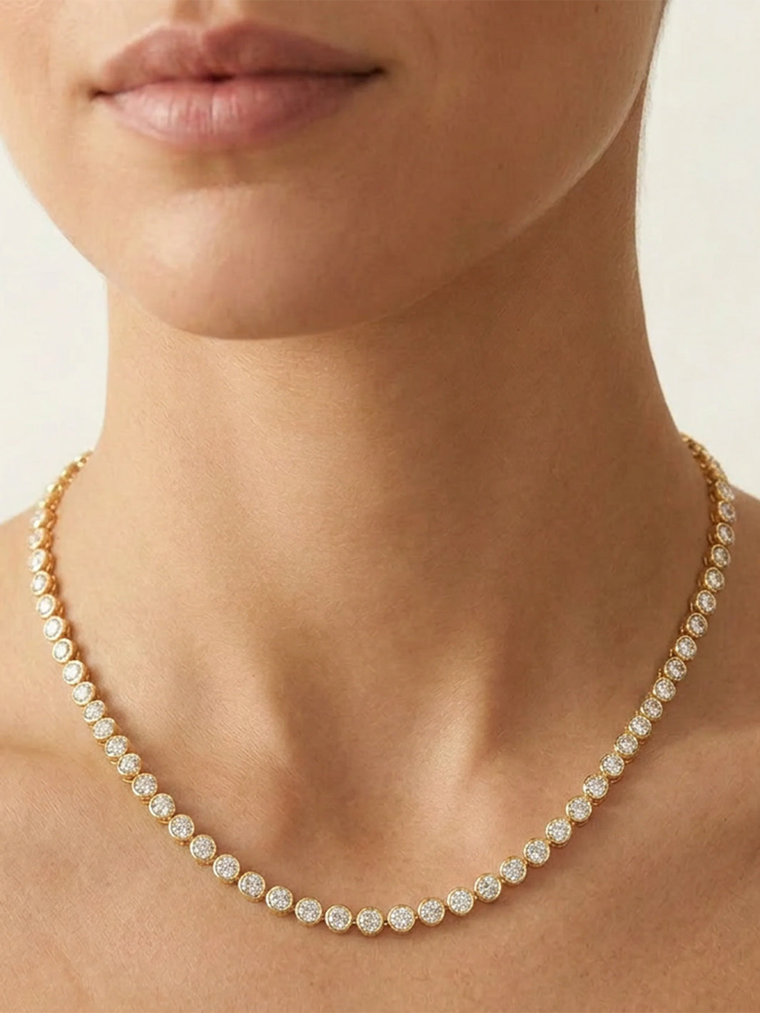 Diamond Essential Tennis Necklace in Gold