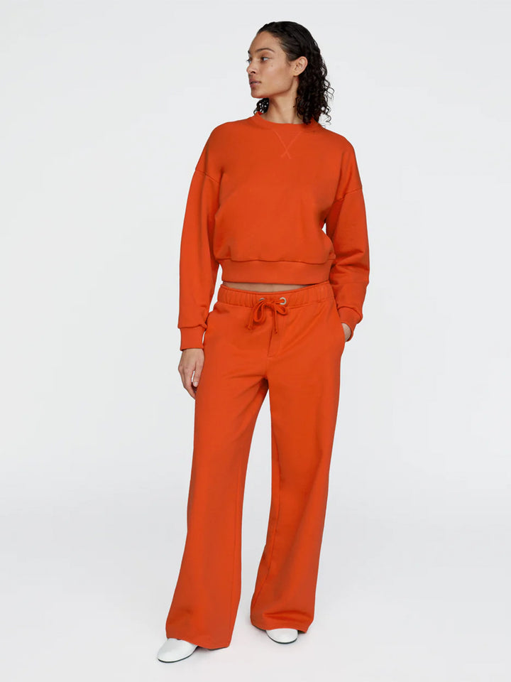 French Terry Open Bottom Sweatpants in Tomato