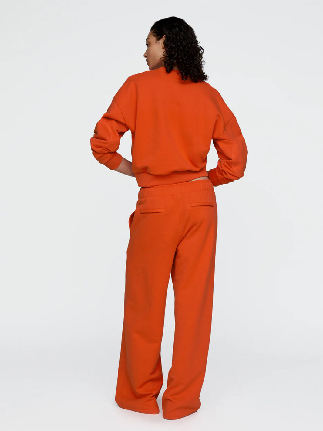 French Terry Open Bottom Sweatpants in Tomato
