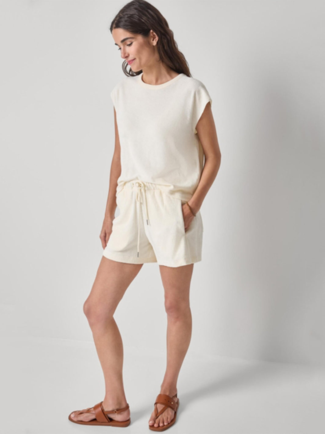 Terry Boxy Sleeveless Top in Rope