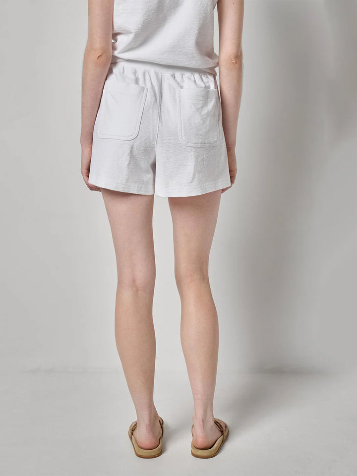 Textured Terry Shorts in White