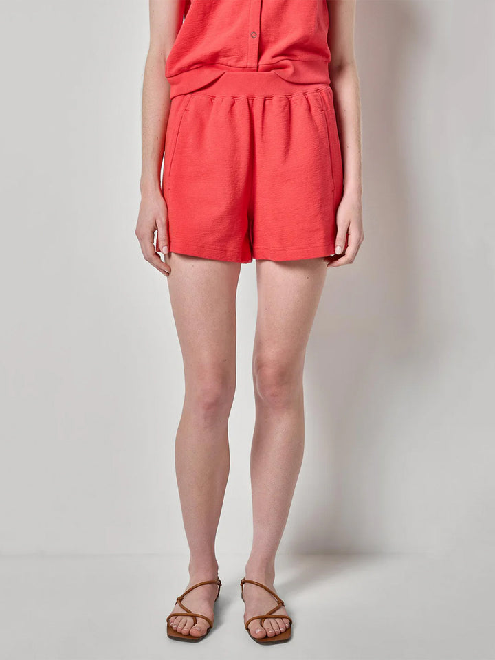 Textured Terry Shorts in Zinnia
