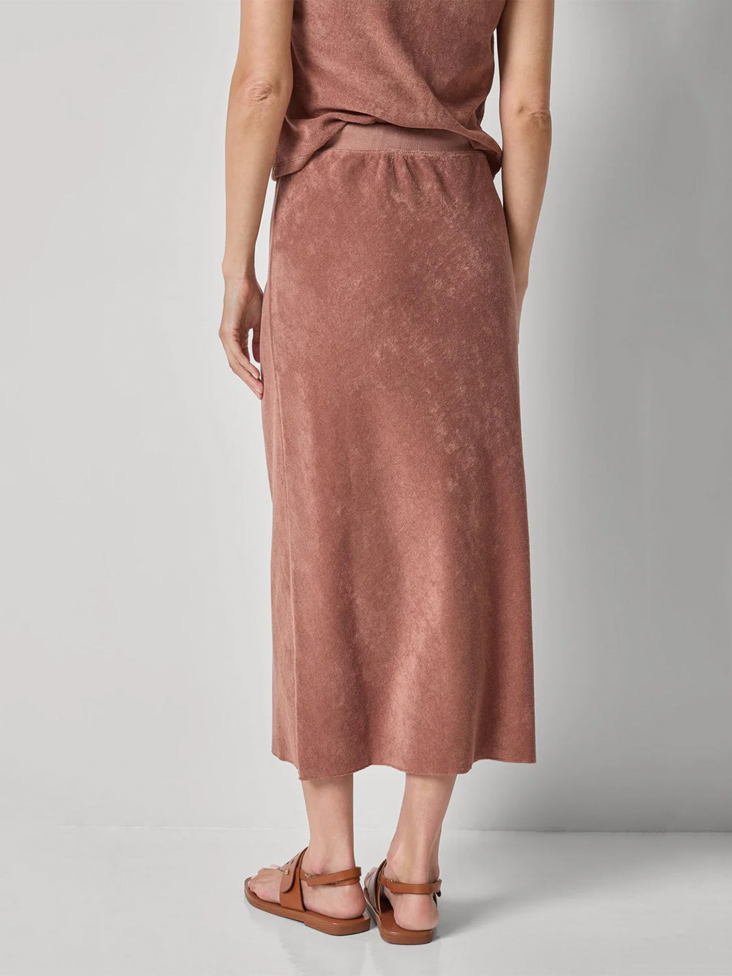 Terry Bias Skirt in Bark