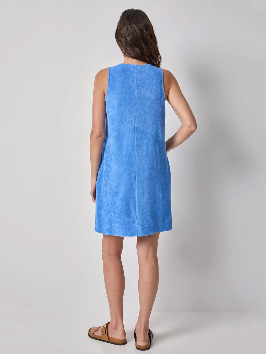 Terry Zip Dress in Ultramarine