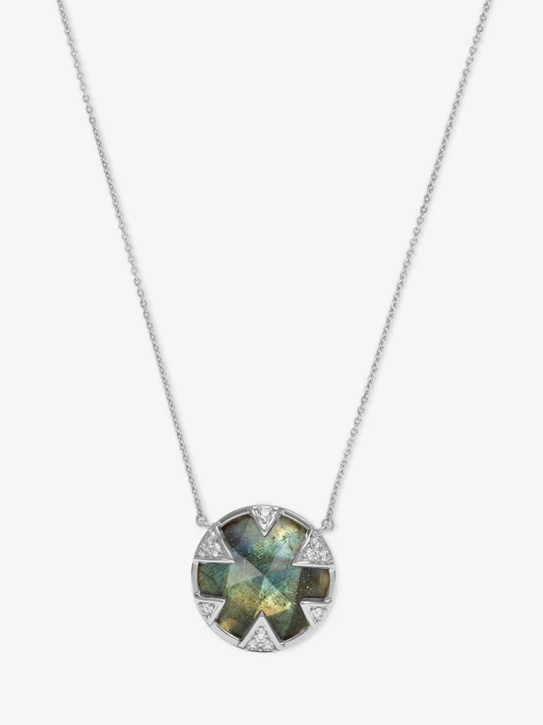 Tessa Necklace 16MM in Silver/Labradorite