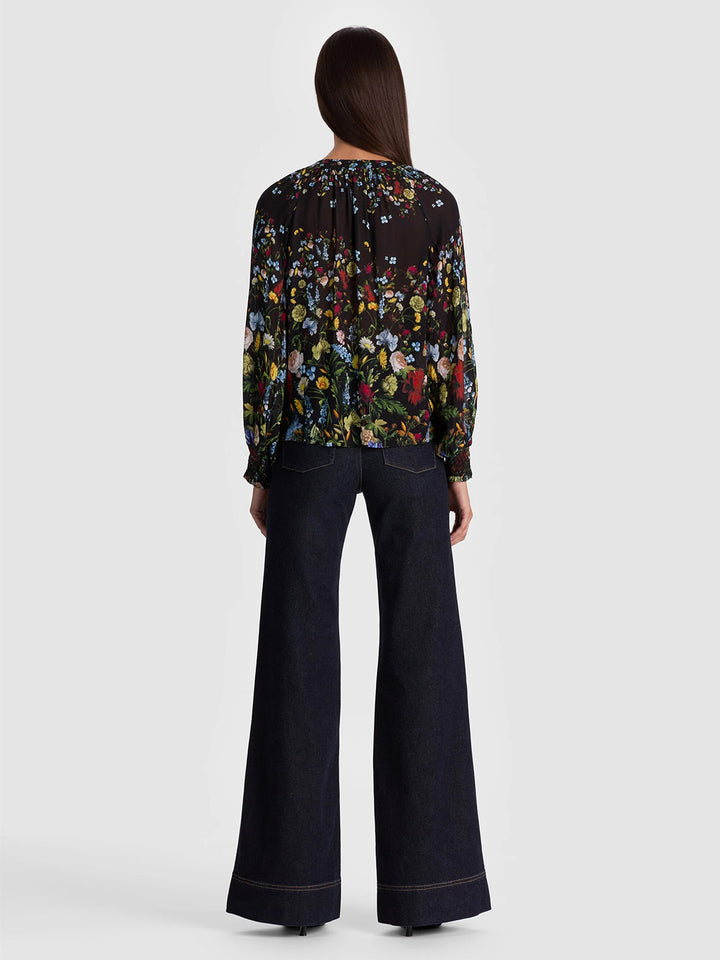 Thalia Button Down Blouse in Social Hour Black