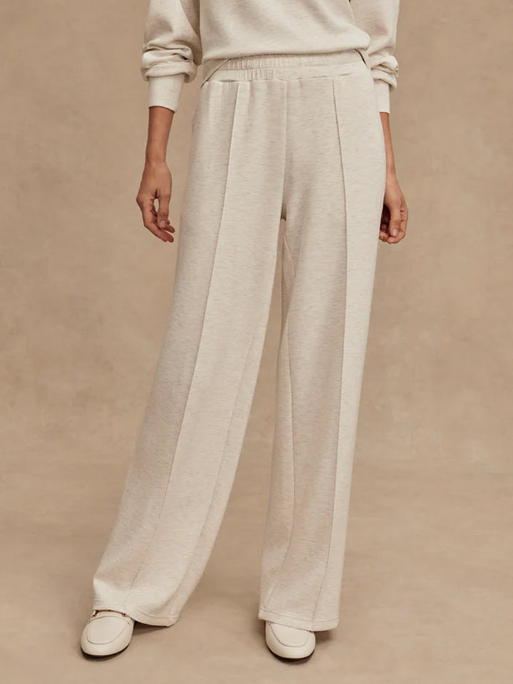 The Wide Leg Pant 30" in Ivory Marl