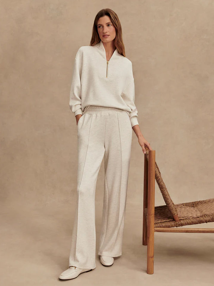 The Wide Leg Pant 30" in Ivory Marl