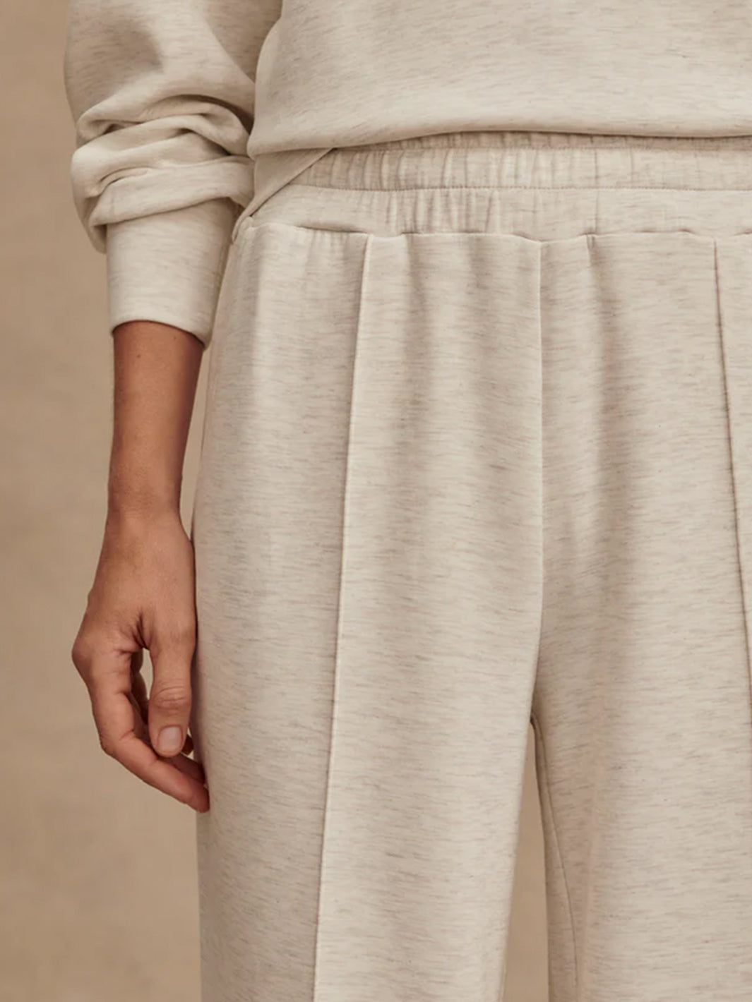 The Wide Leg Pant 30" in Ivory Marl