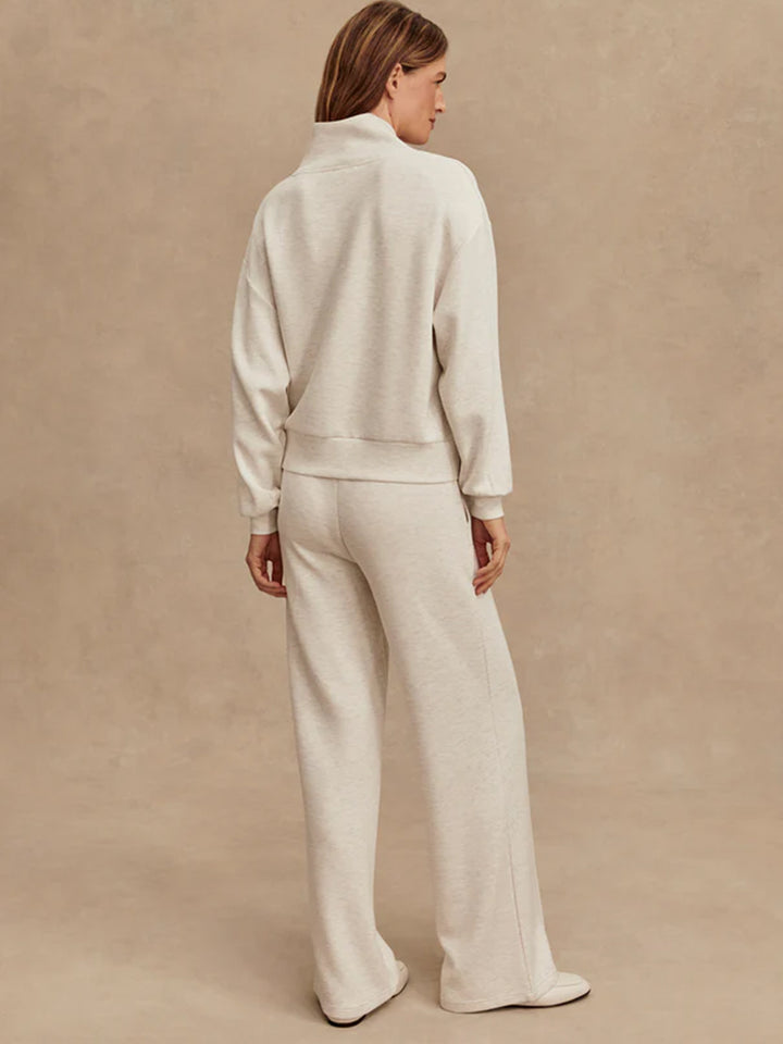 The Wide Leg Pant 30" in Ivory Marl