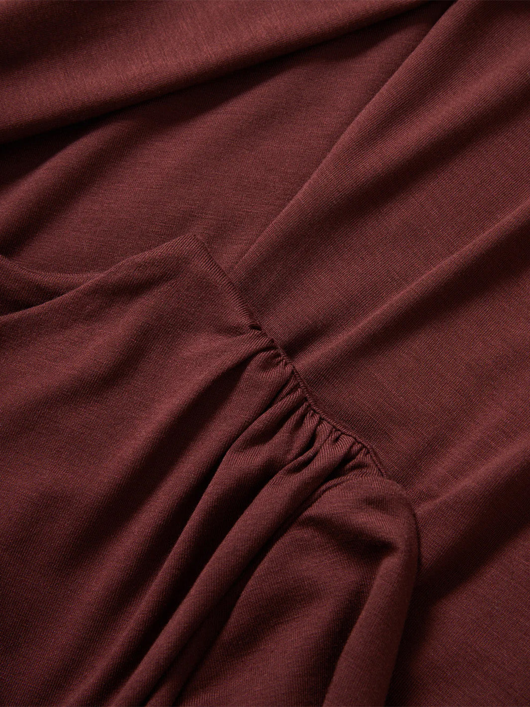 Theodora Ruched Midi Dress in Raisin