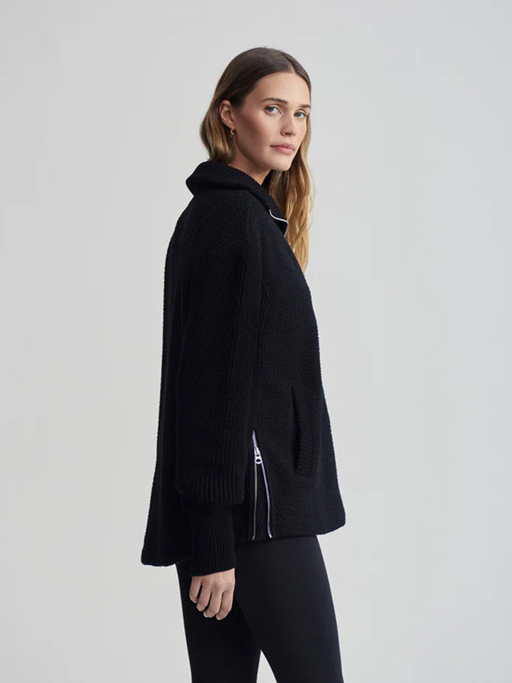 Theresa Half Zip Fleece in Black