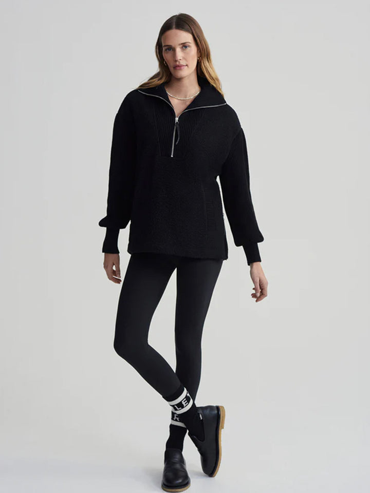 Theresa Half Zip Fleece in Black