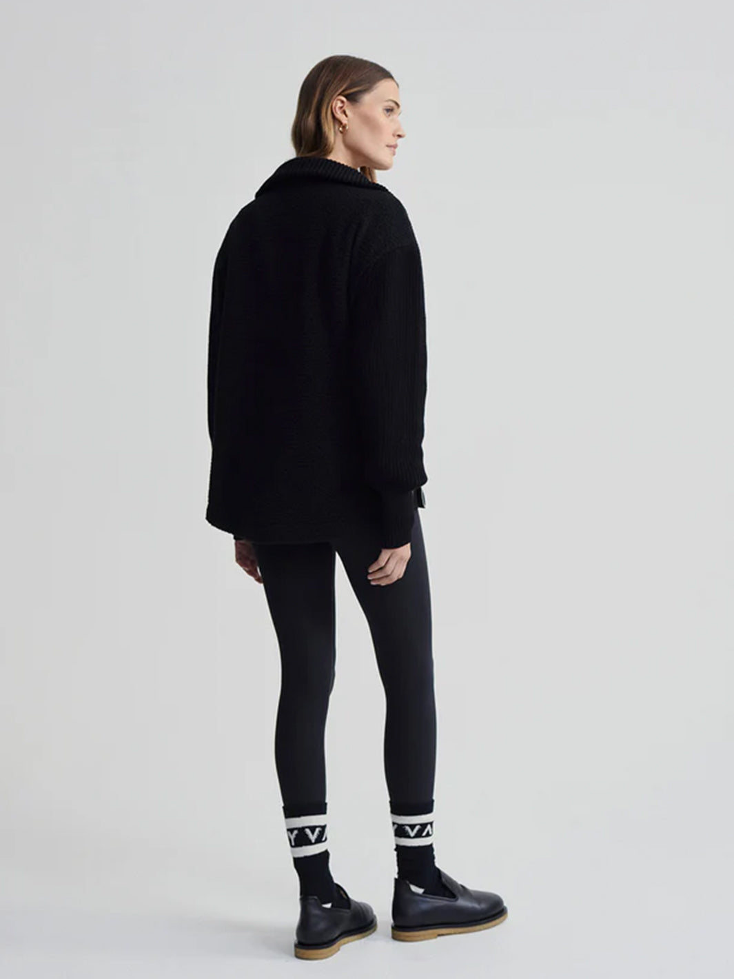 Theresa Half Zip Fleece in Black