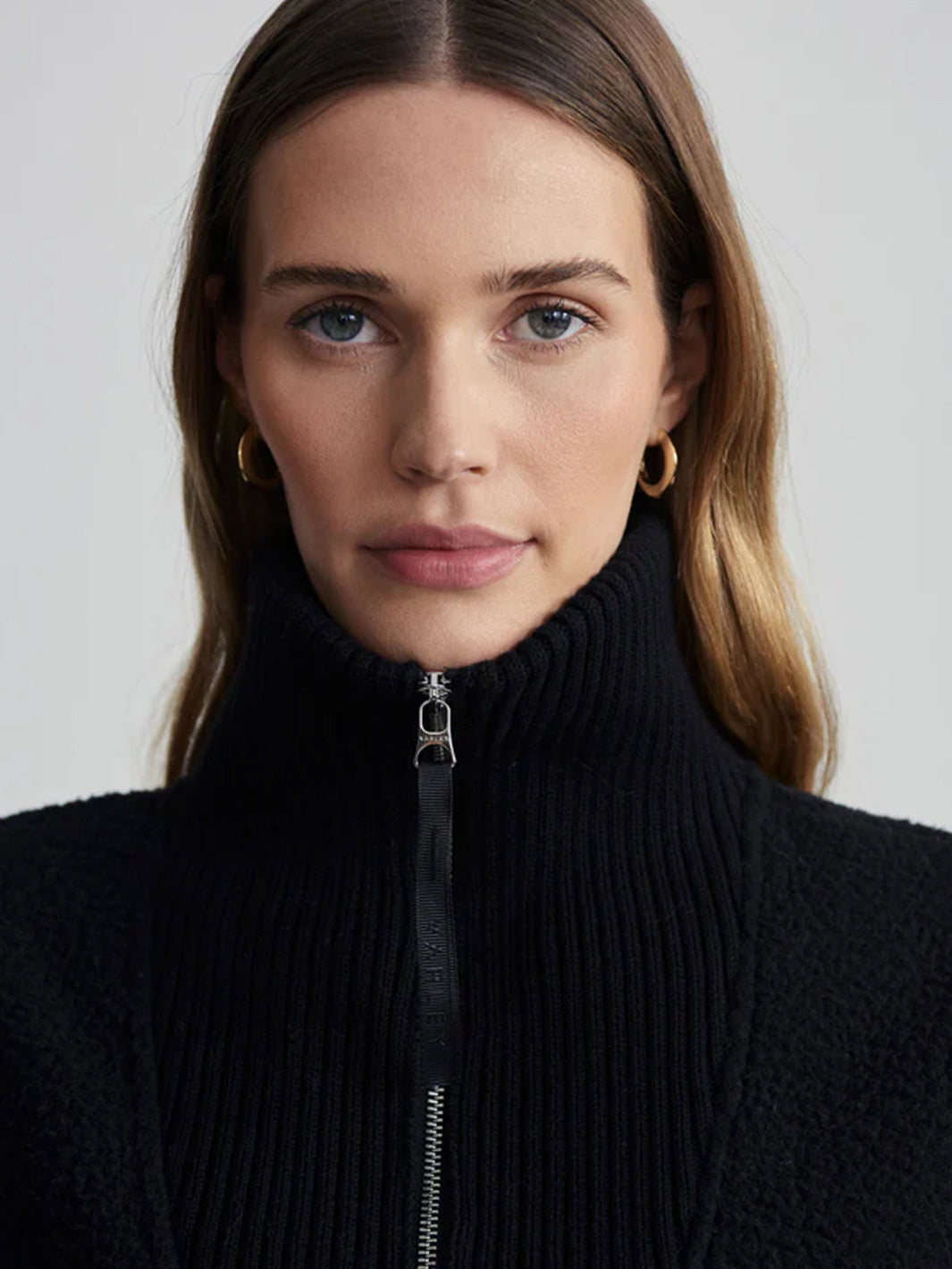 Theresa Half Zip Fleece in Black