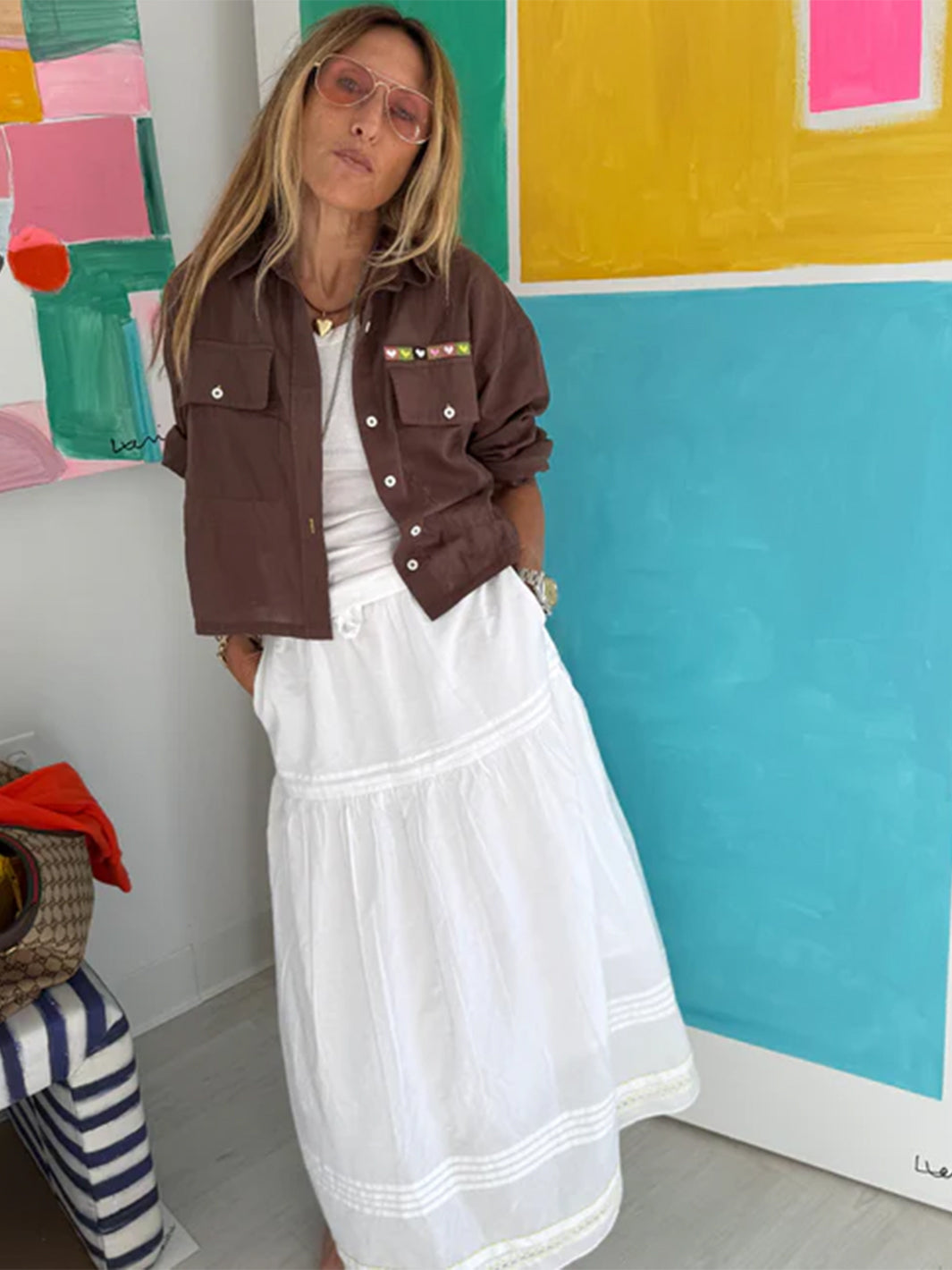 Tia Love Brigade Shirt in Caramel Earth