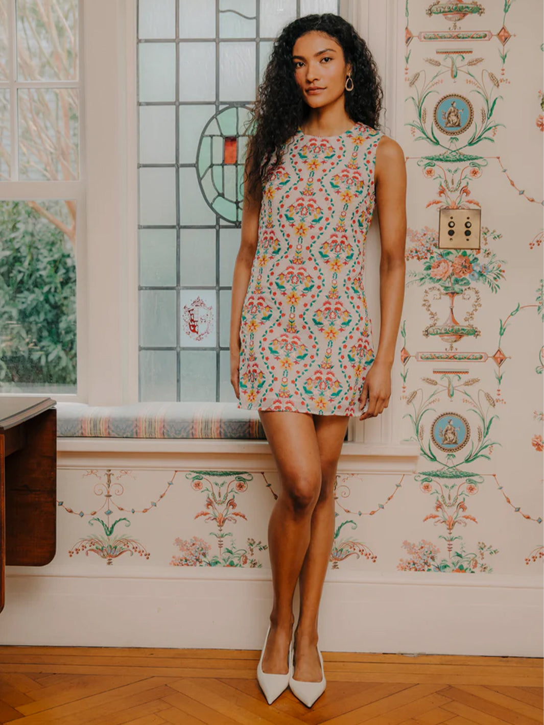 Tiffany Mini Dress in Tiffany Emroidery