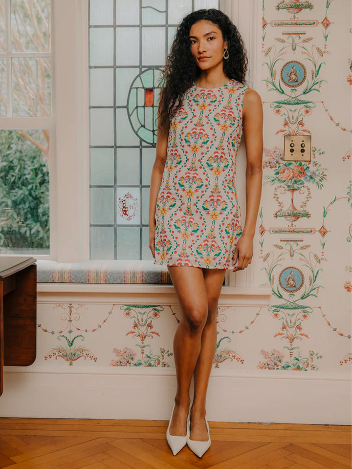 Tiffany Mini Dress in Tiffany Emroidery