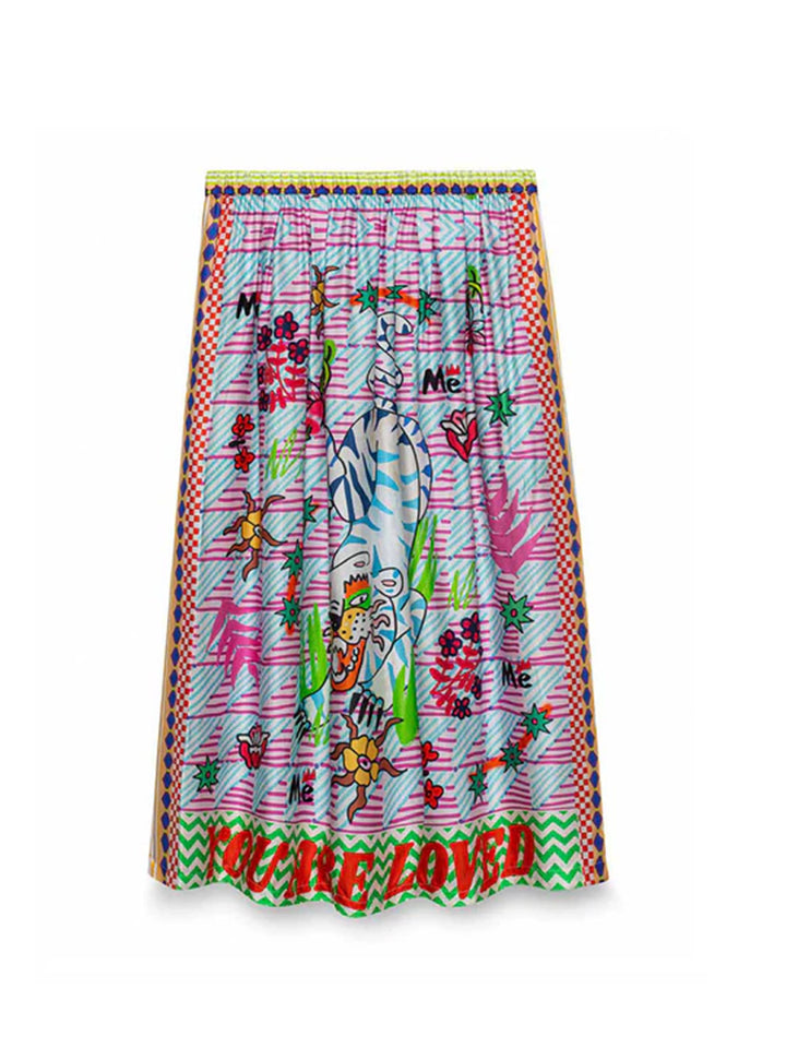 Elizabeth Tiger Printed Midi Skirt