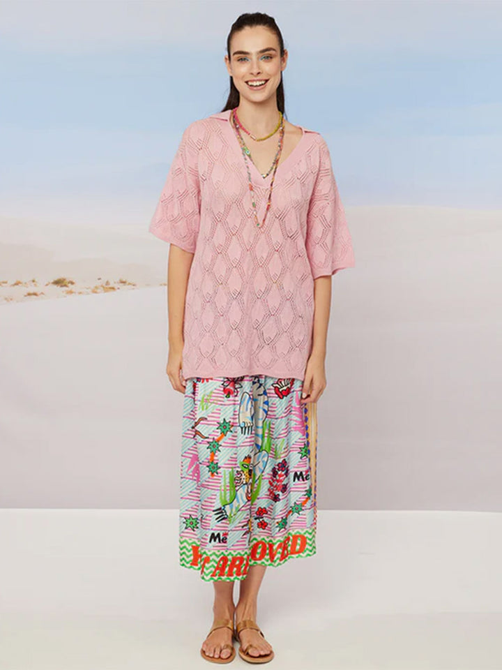 Elizabeth Tiger Printed Midi Skirt