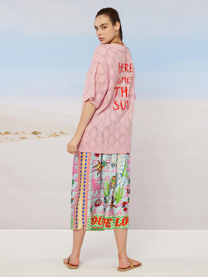 Elizabeth Tiger Printed Midi Skirt