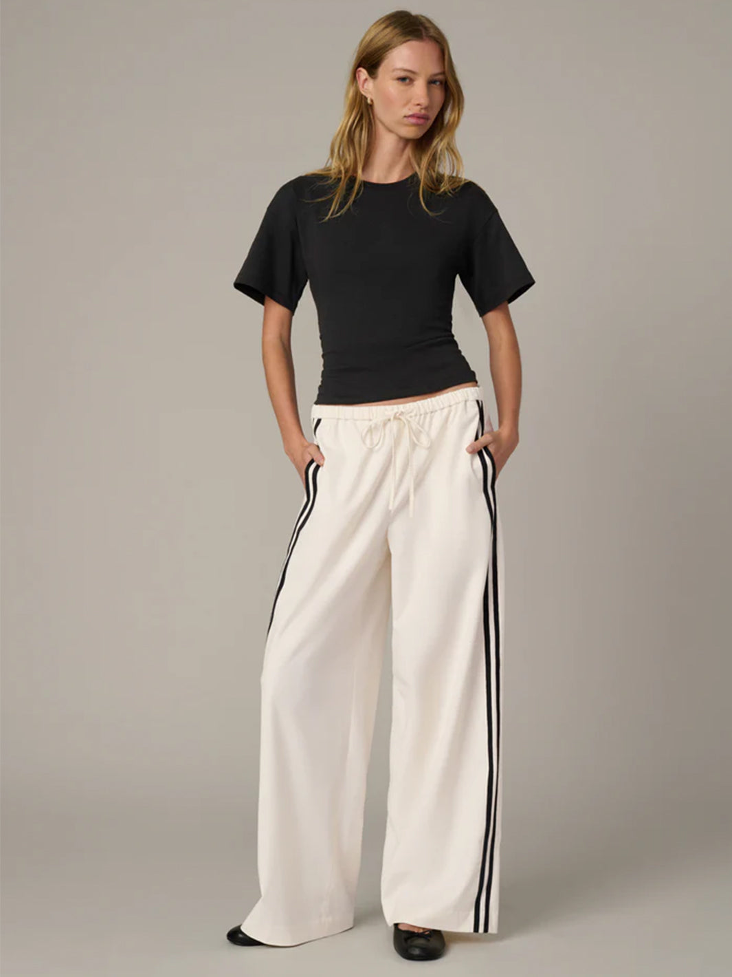 The Tina Track Pant in Ecru